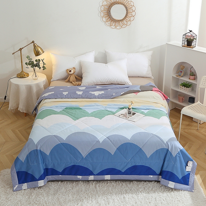 91家纺网 家纺一手货源 找家纺 贝兰仙奴 2025春夏新款全棉印花夏被夏凉被空调被 天空之境