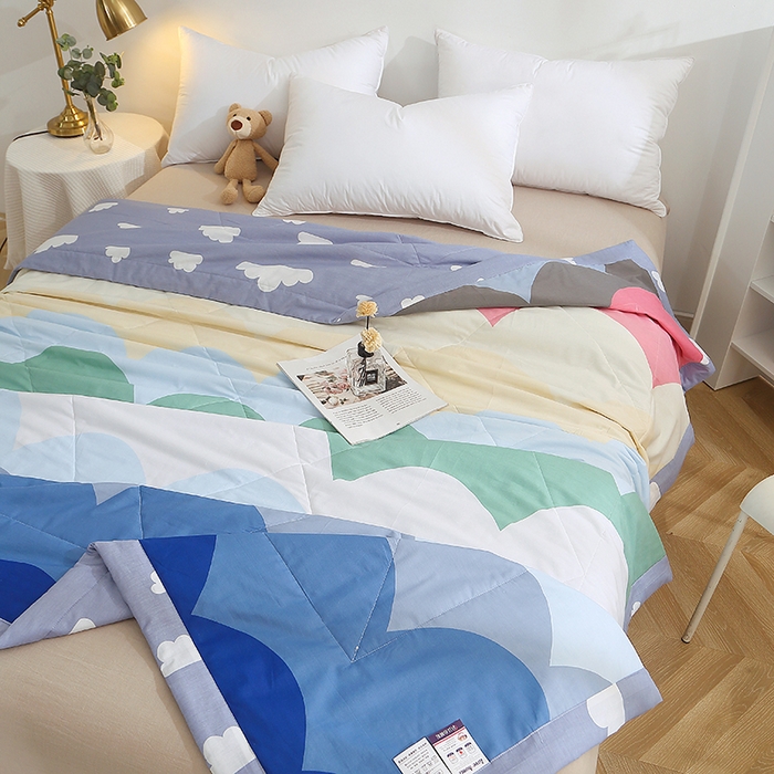 91家纺网 家纺一手货源 找家纺 贝兰仙奴 2025春夏新款全棉印花夏被夏凉被空调被 天空之境