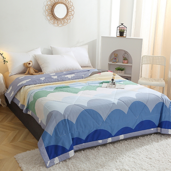 91家纺网 家纺一手货源 找家纺 贝兰仙奴 2025春夏新款全棉印花夏被夏凉被空调被 天空之境