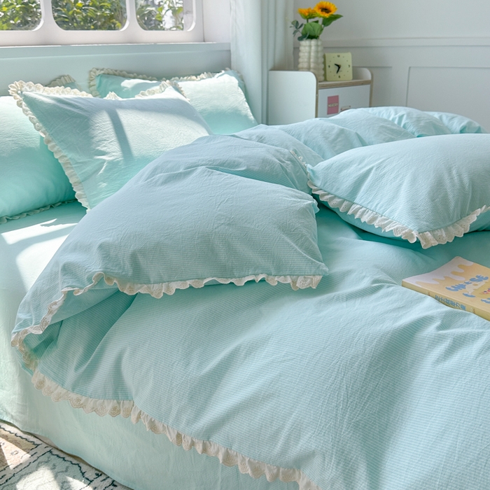 91家纺网 家纺一手货源 找家纺 （总）千朵 2025新款全棉水洗棉四件套-星月