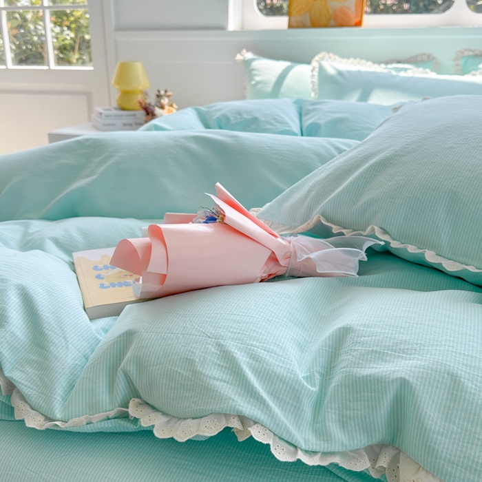 91家纺网 家纺一手货源 找家纺 （总）千朵 2025新款全棉水洗棉四件套-星月