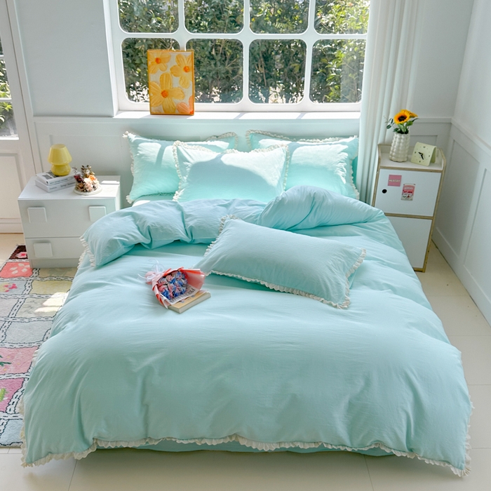 91家纺网 家纺一手货源 找家纺 （总）千朵 2025新款全棉水洗棉四件套-星月