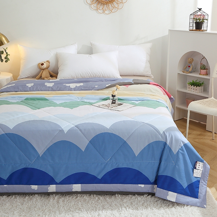 91家纺网 家纺一手货源 找家纺 贝兰仙奴 2025春夏新款全棉印花夏被夏凉被空调被 天空之境