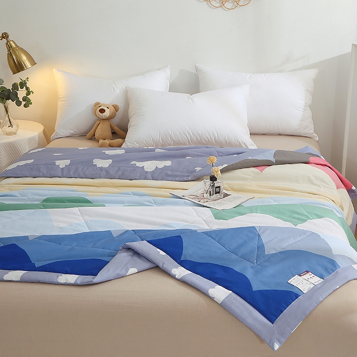 91家纺网 家纺一手货源 找家纺 贝兰仙奴 2025春夏新款全棉印花夏被夏凉被空调被 天空之境