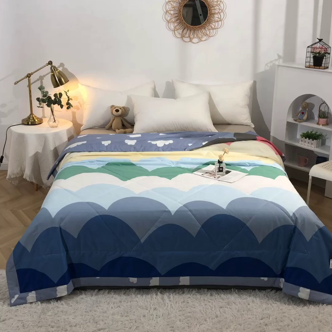 91家纺网 家纺一手货源 找家纺 贝兰仙奴 2025春夏新款全棉印花夏被夏凉被空调被 天空之境