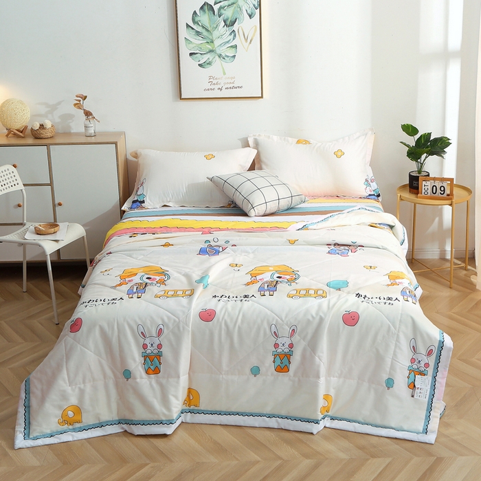 91家纺网 家纺一手货源 找家纺 贝兰仙奴 2025春夏新款全棉印花夏被夏凉被空调被 小甜甜米