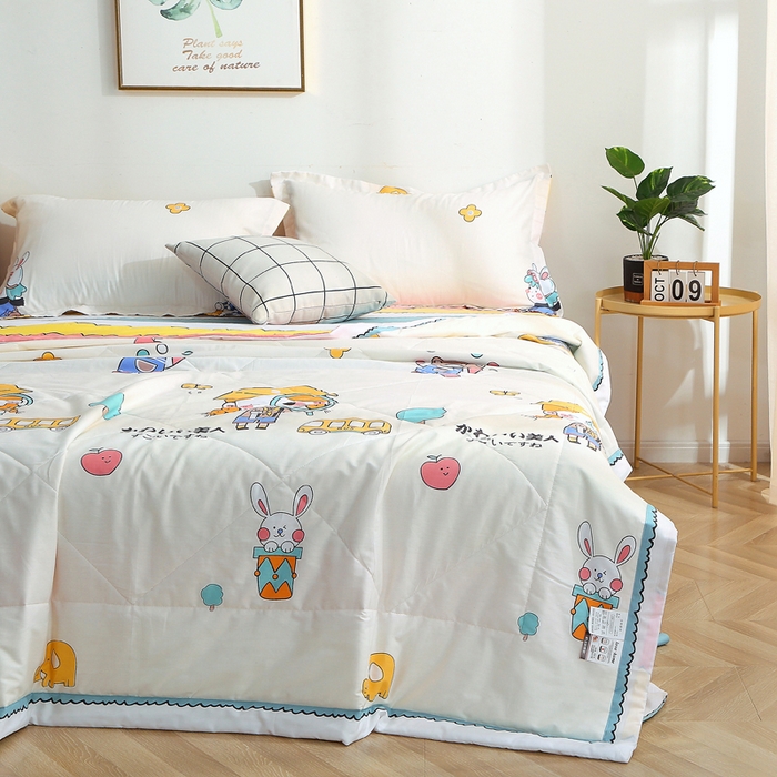 91家纺网 家纺一手货源 找家纺 贝兰仙奴 2025春夏新款全棉印花夏被夏凉被空调被 小甜甜米