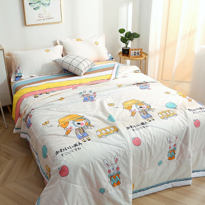 91家纺网 家纺一手货源 找家纺 贝兰仙奴 2025春夏新款全棉印花夏被夏凉被空调被 小甜甜米