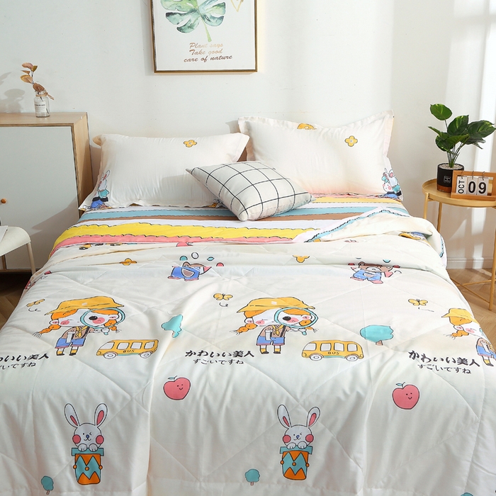 91家纺网 家纺一手货源 找家纺 贝兰仙奴 2025春夏新款全棉印花夏被夏凉被空调被 小甜甜米