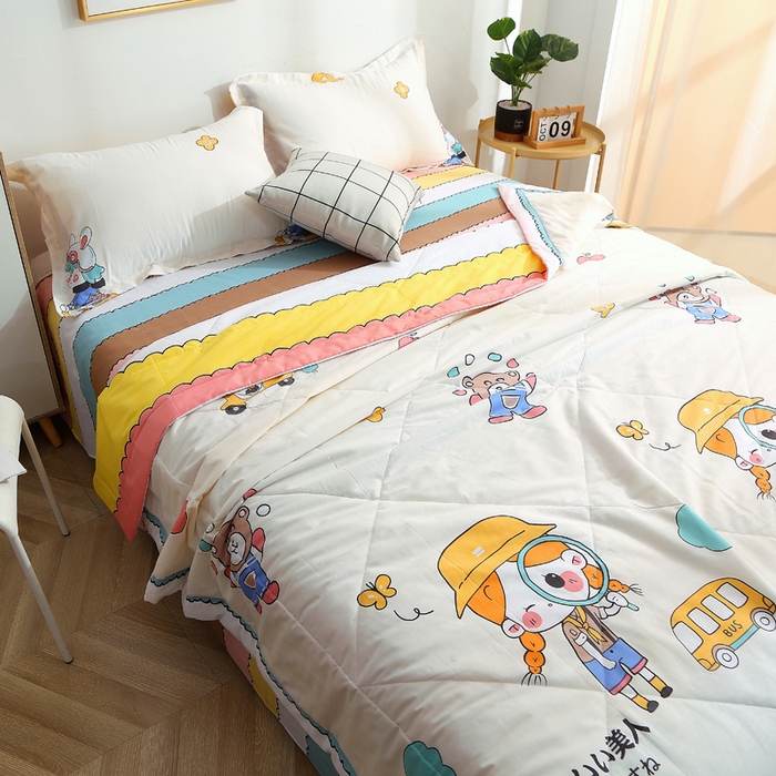 91家纺网 家纺一手货源 找家纺 贝兰仙奴 2025春夏新款全棉印花夏被夏凉被空调被 小甜甜米