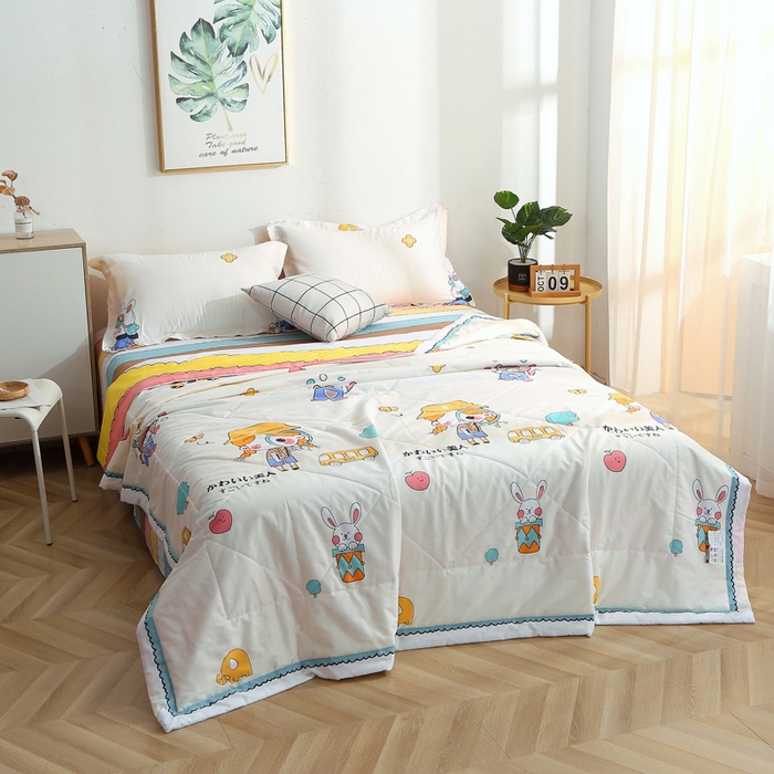 91家纺网 家纺一手货源 找家纺 贝兰仙奴 2025春夏新款全棉印花夏被夏凉被空调被 小甜甜米