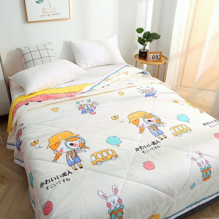 91家纺网 家纺一手货源 找家纺 贝兰仙奴 2025春夏新款全棉印花夏被夏凉被空调被 小甜甜米