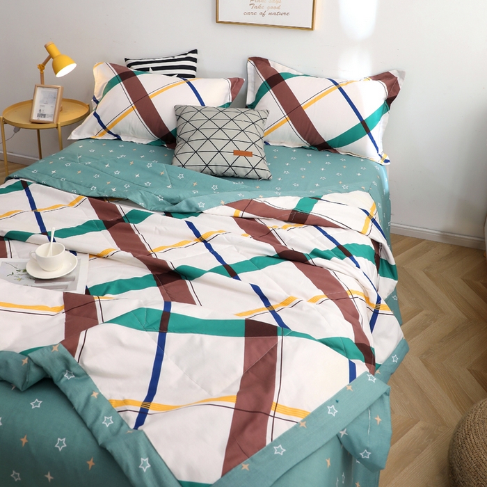 91家纺网 家纺一手货源 找家纺 贝兰仙奴 2025春夏新款全棉印花夏被夏凉被空调被 英伦格调