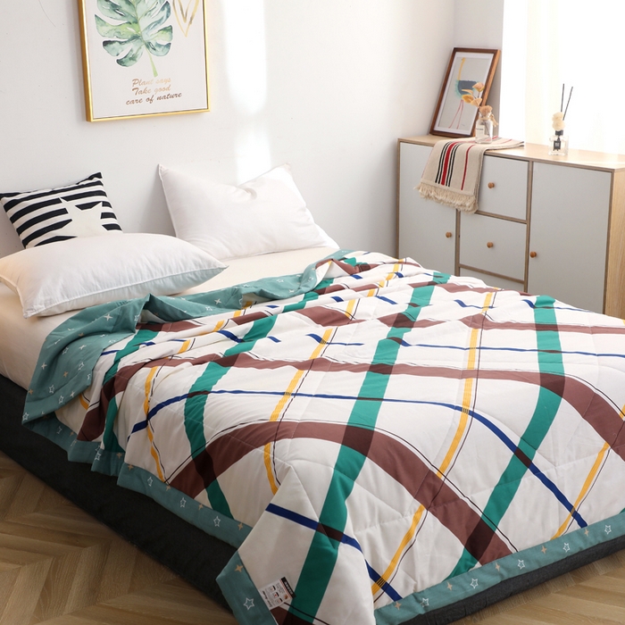 91家纺网 家纺一手货源 找家纺 贝兰仙奴 2025春夏新款全棉印花夏被夏凉被空调被 英伦格调