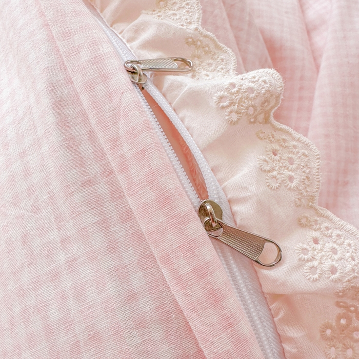 91家纺网 家纺一手货源 找家纺 千朵 2025新款全棉水洗棉四件套-星月 星月粉