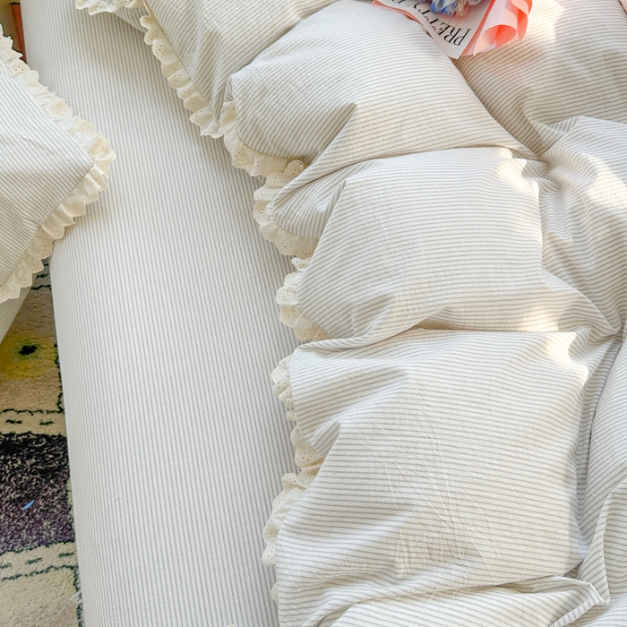 91家纺网 家纺一手货源 找家纺 千朵 2025新款全棉水洗棉四件套-星月 星月灰