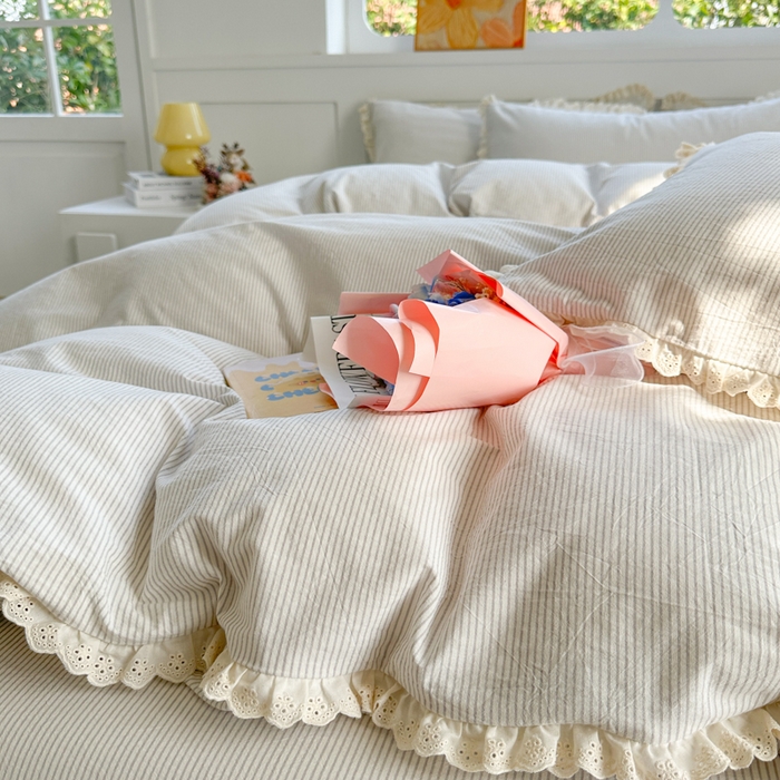 91家纺网 家纺一手货源 找家纺 千朵 2025新款全棉水洗棉四件套-星月 星月灰