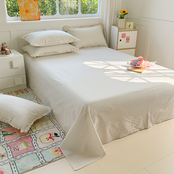 91家纺网 家纺一手货源 找家纺 千朵 2025新款全棉水洗棉四件套-星月 星月灰