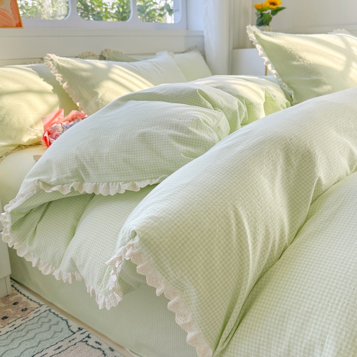 千朵 2025新款全棉水洗棉四件套-星月 星月绿