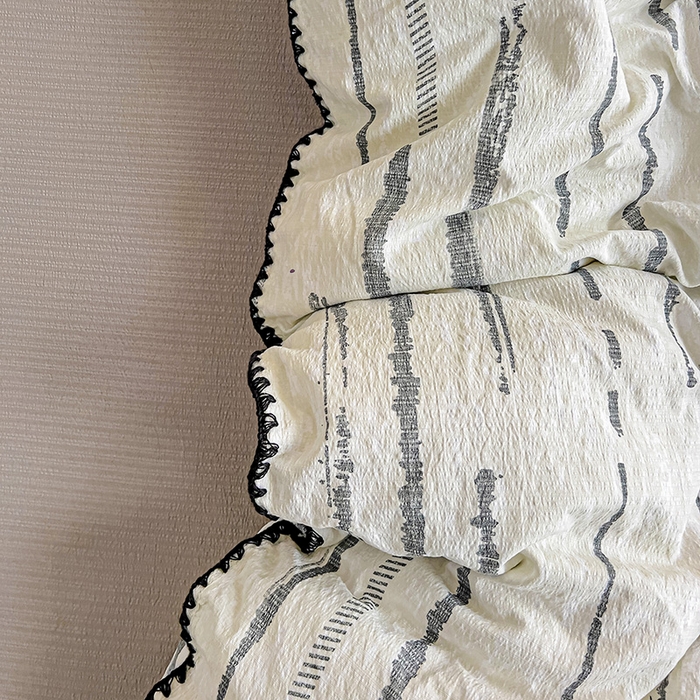 Mata蔓塔家 2025春夏新款云感针织双层纱彩色贝壳边四件套 云边星辰