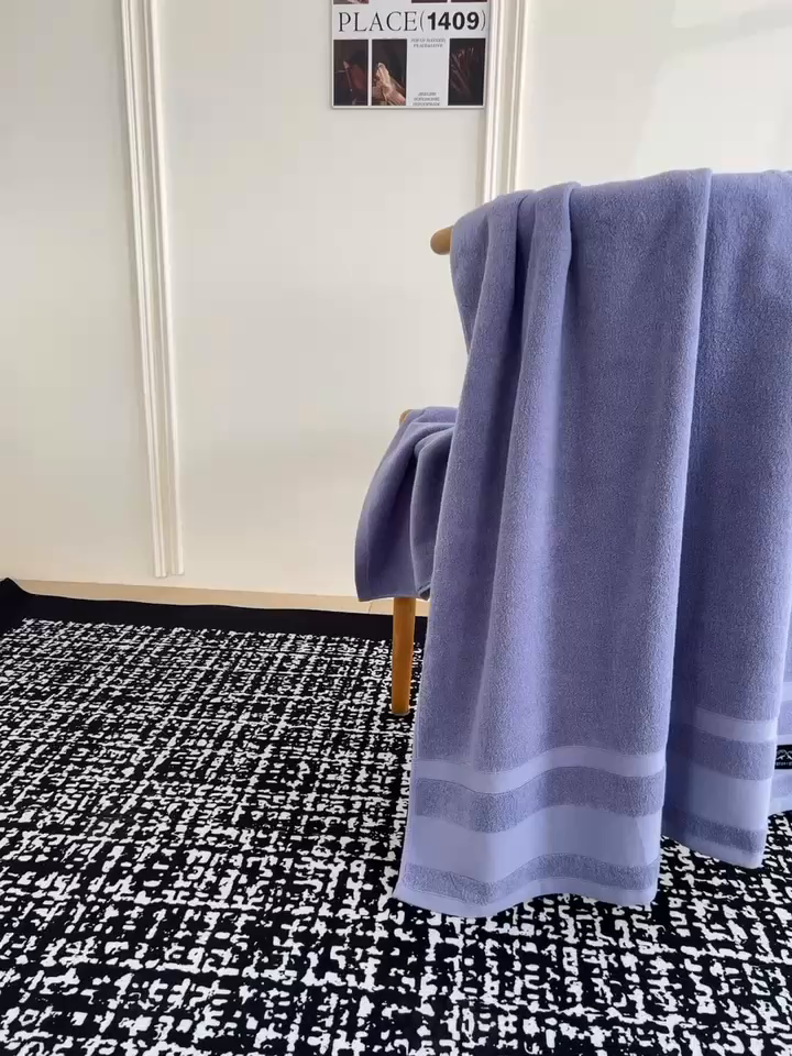 91家纺网 家纺一手货源 找家纺 （总）悦然毛巾被 2025春夏新款全棉纯棉素色毛圈浴巾加厚加大