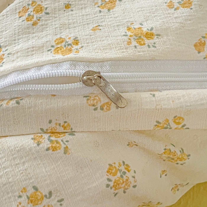 91家纺网 家纺一手货源 找家纺 Mata蔓塔家 2025春夏新款云感针织双层纱彩色贝壳边四件套 橘子海