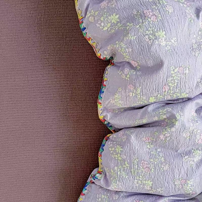 Mata蔓塔家 2025春夏新款云感针织双层纱彩色贝壳边四件套 恋如青柠香