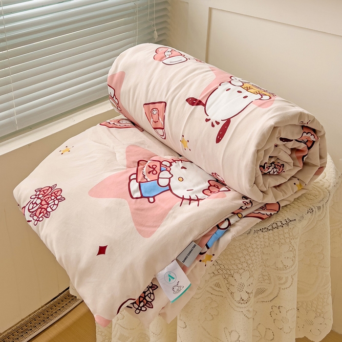 91家纺网 家纺一手货源 找家纺 （总）Mata蔓塔家 2025春夏新款三丽鸥A类水洗双层纱夏被夏凉被空调被