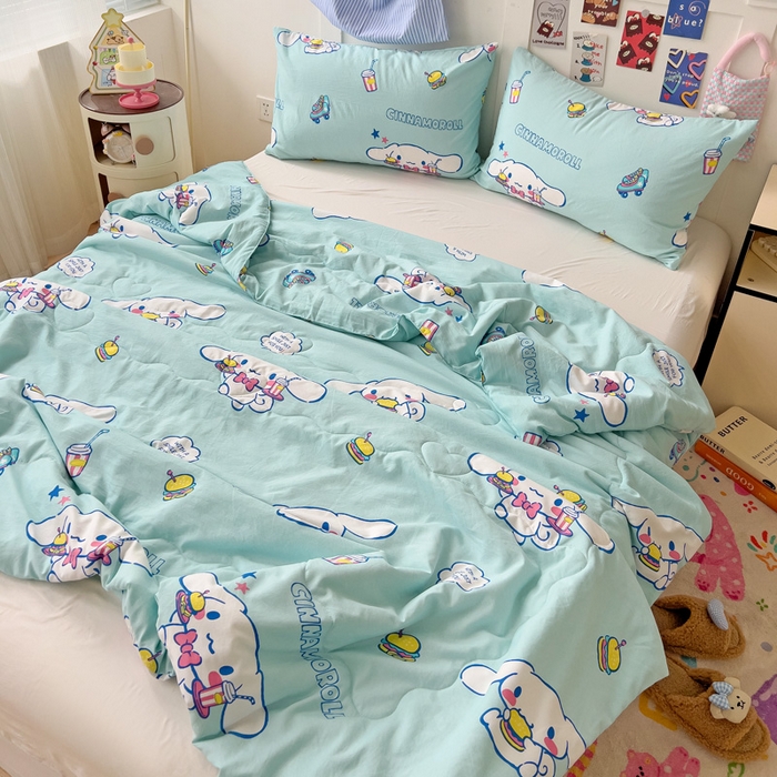 91家纺网 家纺一手货源 找家纺 Mata蔓塔家 2025春夏新款三丽鸥A类水洗双层纱夏被夏凉被空调被 汉堡玉桂狗