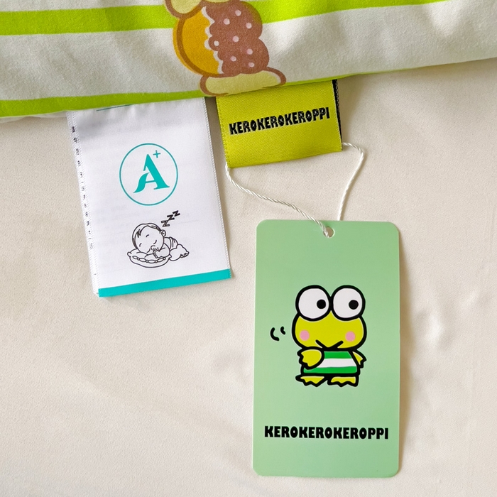 91家纺网 家纺一手货源 找家纺 Mata蔓塔家 2025春夏新款三丽鸥A类水洗双层纱夏被夏凉被空调被 甜甜圈大眼蛙