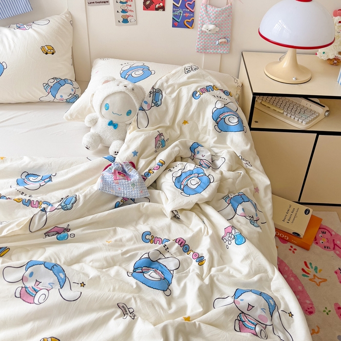 91家纺网 家纺一手货源 找家纺 Mata蔓塔家 2025春夏新款三丽鸥A类水洗双层纱夏被夏凉被空调被 贪玩玉桂狗