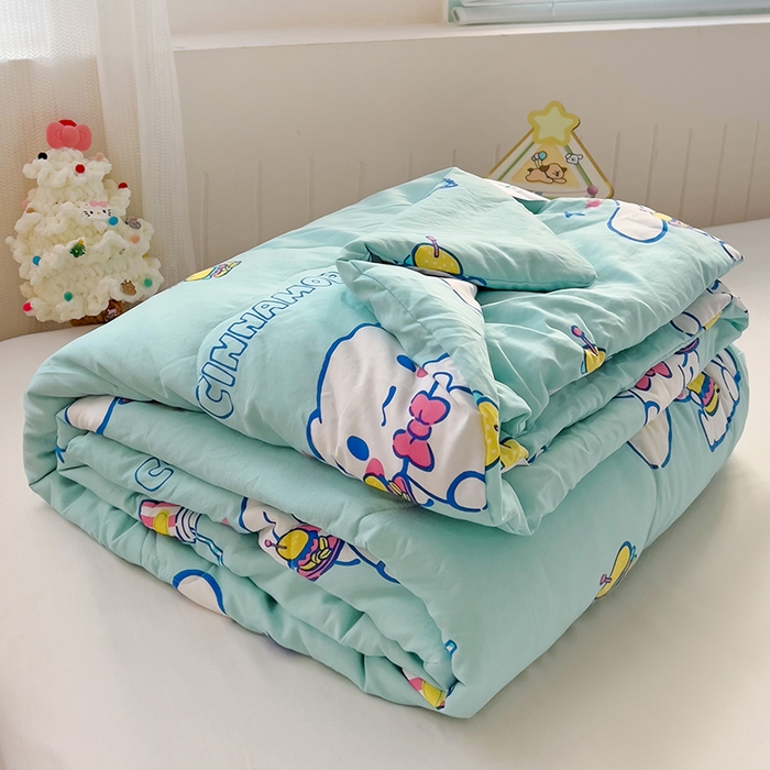 91家纺网 家纺一手货源 找家纺 Mata蔓塔家 2025春夏新款三丽鸥A类水洗双层纱夏被夏凉被空调被 汉堡玉桂狗