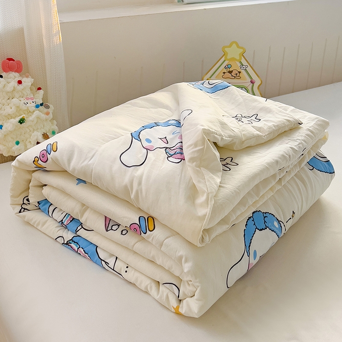 91家纺网 家纺一手货源 找家纺 Mata蔓塔家 2025春夏新款三丽鸥A类水洗双层纱夏被夏凉被空调被 贪玩玉桂狗