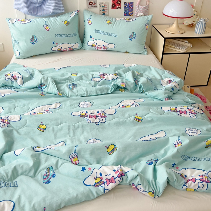 91家纺网 家纺一手货源 找家纺 Mata蔓塔家 2025春夏新款三丽鸥A类水洗双层纱夏被夏凉被空调被 汉堡玉桂狗