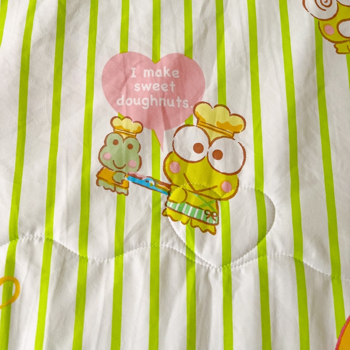 91家纺网 家纺一手货源 找家纺 Mata蔓塔家 2025春夏新款三丽鸥A类水洗双层纱夏被夏凉被空调被 甜甜圈大眼蛙