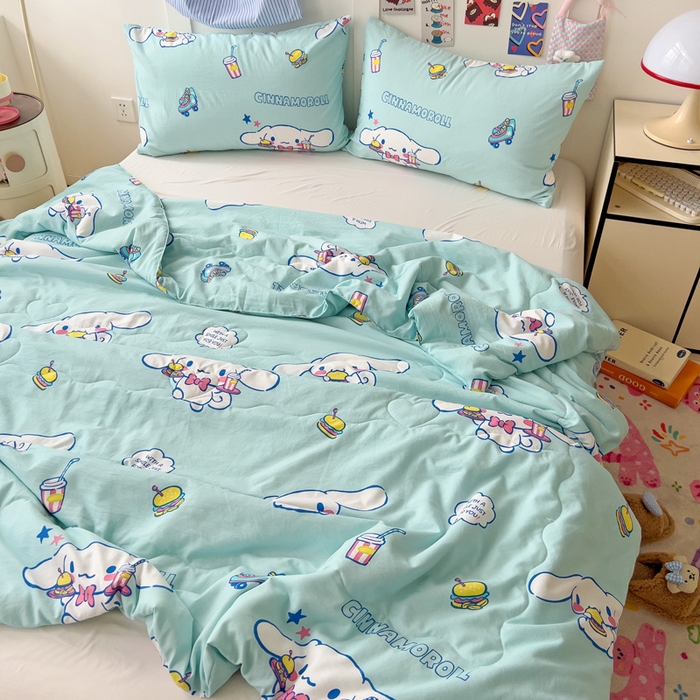 91家纺网 家纺一手货源 找家纺 Mata蔓塔家 2025春夏新款三丽鸥A类水洗双层纱夏被夏凉被空调被 汉堡玉桂狗