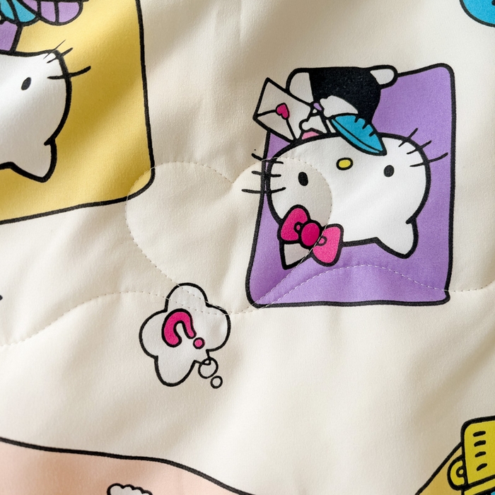 91家纺网 家纺一手货源 找家纺 Mata蔓塔家 2025春夏新款三丽鸥A类水洗双层纱夏被夏凉被空调被 拼图KT