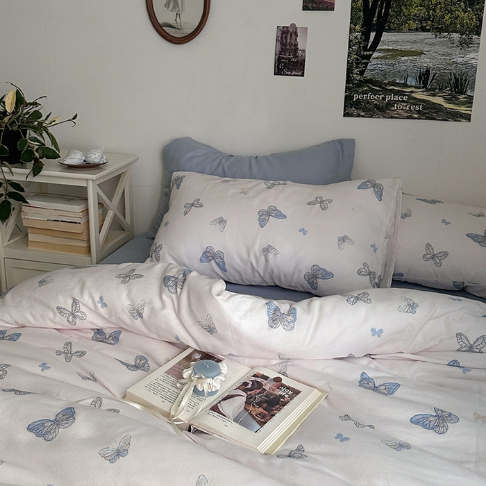 91家纺网 家纺一手货源 找家纺 （总）柚可家居 2025新款全工艺双层纱数码印花全棉四件套实拍图