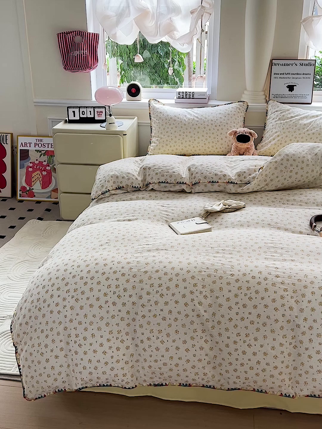 91家纺网 家纺一手货源 找家纺 Mata蔓塔家 2025春夏新款云感针织双层纱彩色贝壳边四件套 橘子海