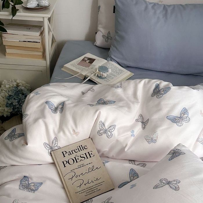 91家纺网 家纺一手货源 找家纺 （总）柚可家居 2025新款全工艺双层纱数码印花全棉四件套实拍图