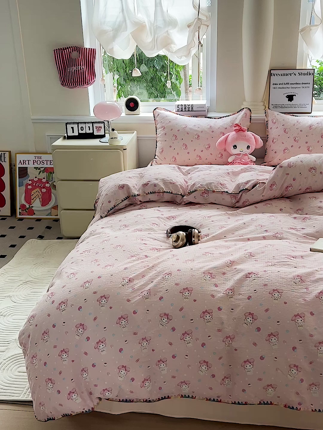 91家纺网 家纺一手货源 找家纺 Mata蔓塔家 2025春夏新款云感针织双层纱彩色贝壳边四件套 小美冰淇淋