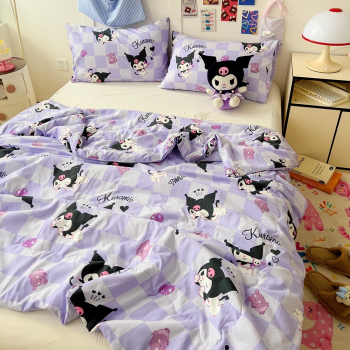 91家纺网 家纺一手货源 找家纺 Mata蔓塔家 2025春夏新款三丽鸥A类水洗双层纱夏被夏凉被空调被 可爱鬼库洛