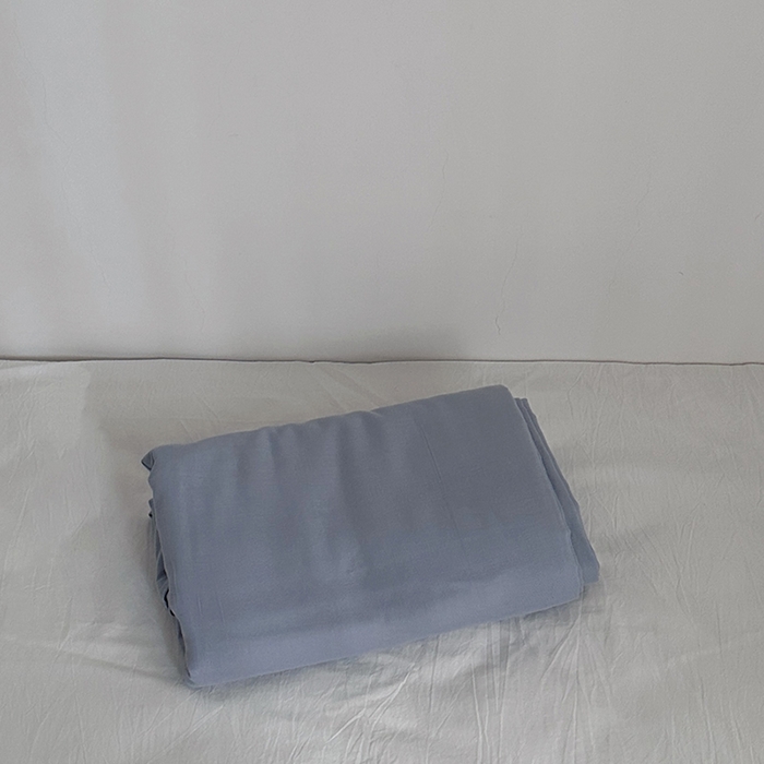 91家纺网 家纺一手货源 找家纺 柚可家居 2025新款40支双层纱单品系列-单床笠 浅蓝色