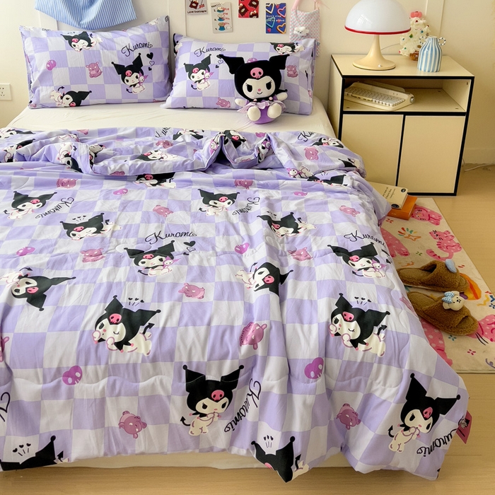 91家纺网 家纺一手货源 找家纺 Mata蔓塔家 2025春夏新款三丽鸥A类水洗双层纱夏被夏凉被空调被 可爱鬼库洛