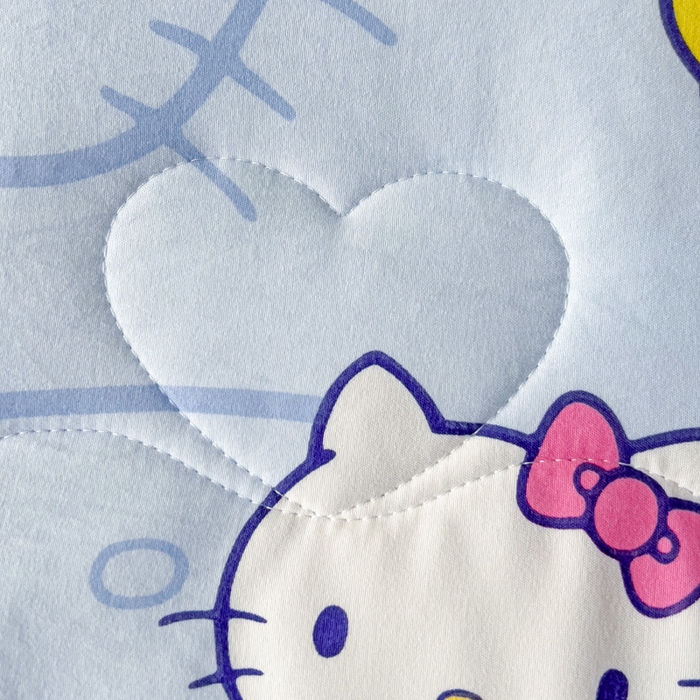 91家纺网 家纺一手货源 找家纺 Mata蔓塔家 2025春夏新款三丽鸥A类水洗双层纱夏被夏凉被空调被 蓝星星KT