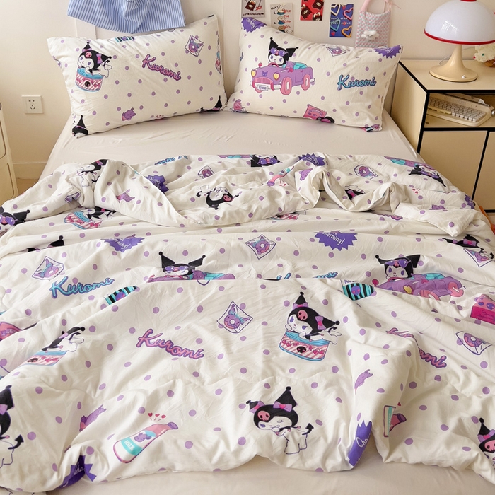 91家纺网 家纺一手货源 找家纺 Mata蔓塔家 2025春夏新款三丽鸥A类水洗双层纱夏被夏凉被空调被 开跑车库洛