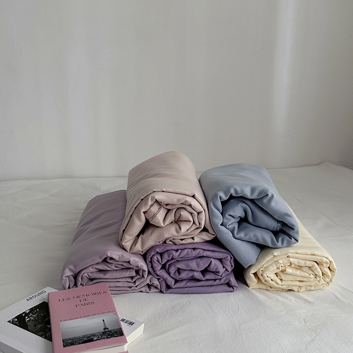 91家纺网 家纺一手货源 找家纺 柚可家居 2025新款40支双层纱单品系列-单床笠 浅蓝色