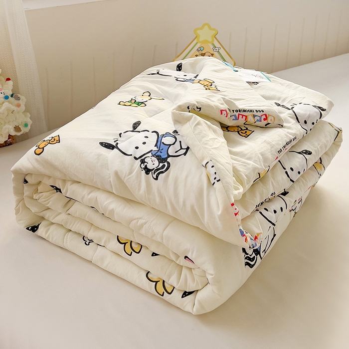 91家纺网 家纺一手货源 找家纺 Mata蔓塔家 2025春夏新款三丽鸥A类水洗双层纱夏被夏凉被空调被 淘气帕恰狗