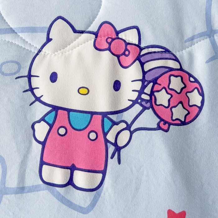 91家纺网 家纺一手货源 找家纺 Mata蔓塔家 2025春夏新款三丽鸥A类水洗双层纱夏被夏凉被空调被 蓝星星KT