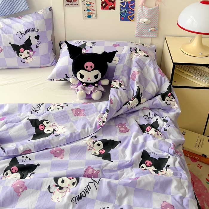 91家纺网 家纺一手货源 找家纺 Mata蔓塔家 2025春夏新款三丽鸥A类水洗双层纱夏被夏凉被空调被 可爱鬼库洛